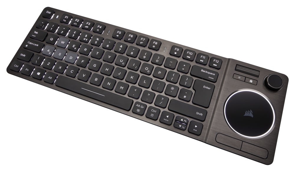 Corsair K Wireless White LED Multimedia Entertainment Keyboard