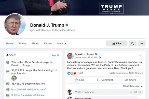 Судьбу аккаунта Дональда Трампа в Facebook решит группа независимых экспертов