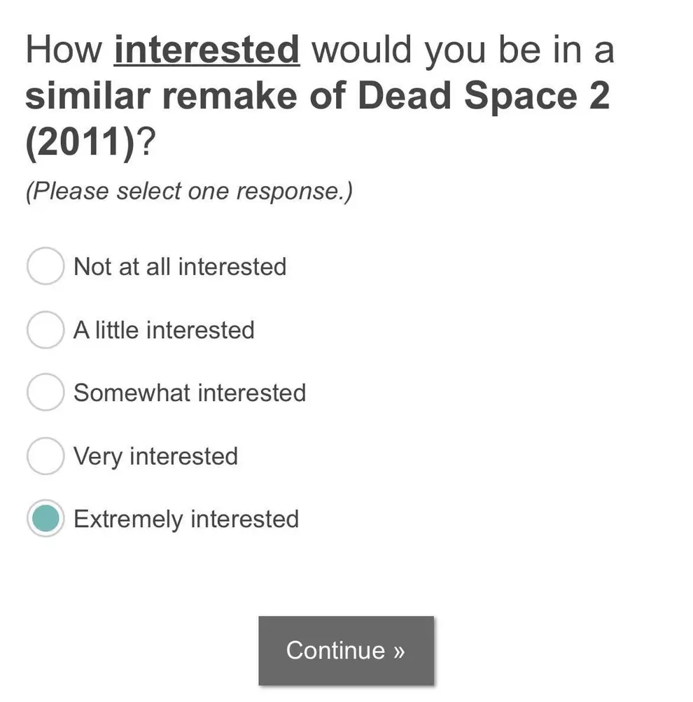 Dead Space 2 Remake опрос