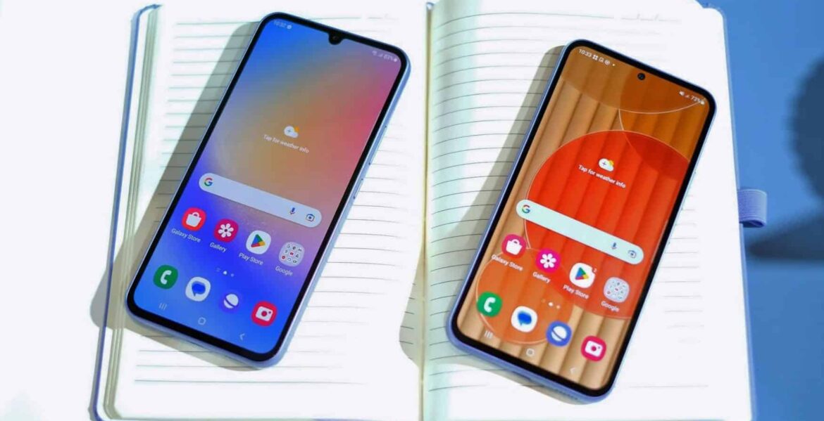 Galaxy A34 слева и Galaxy A54 справа
