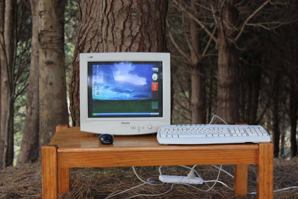 Компьютер в лесу