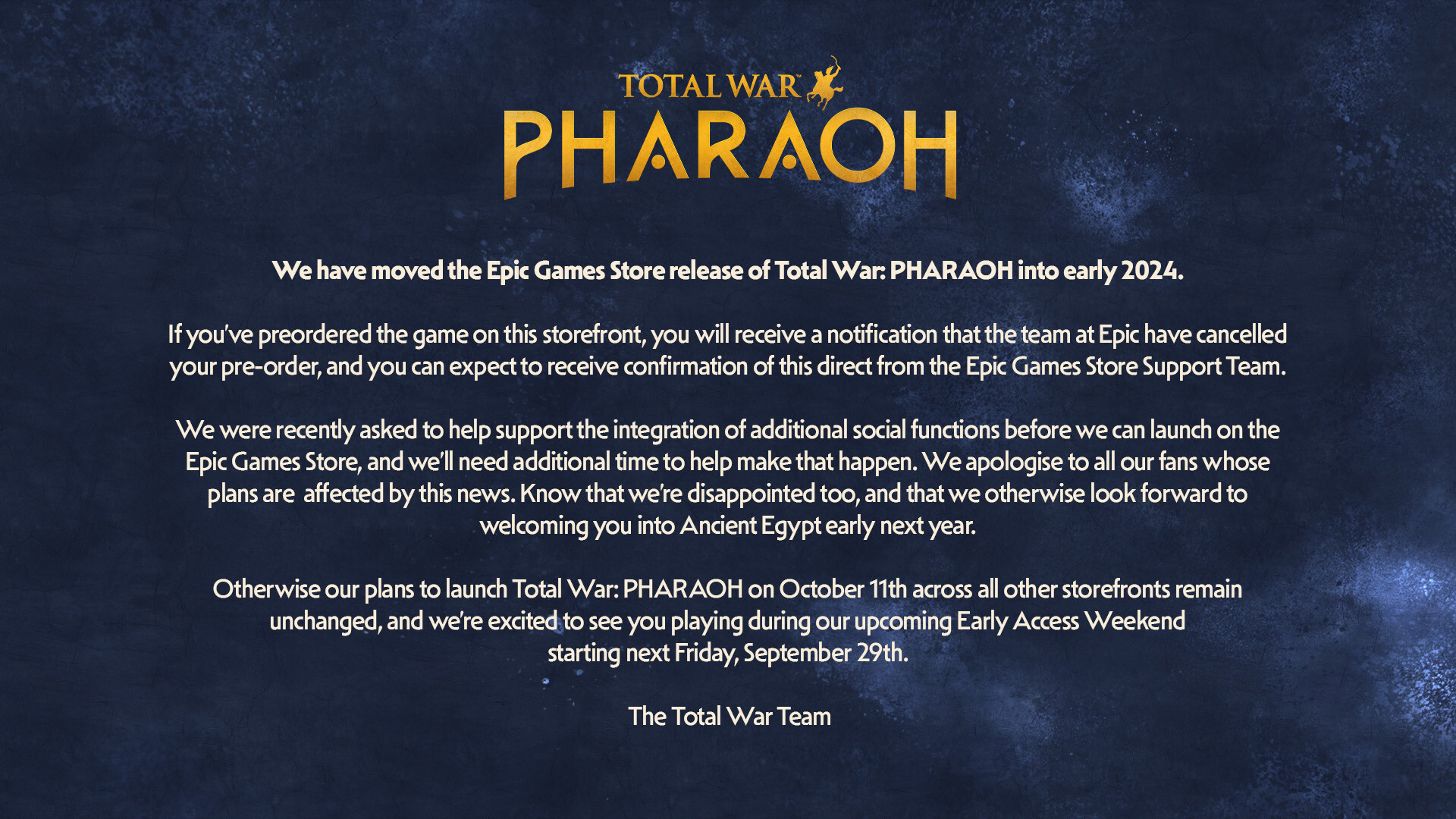 Total War: Pharaoh перенос игры