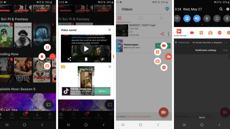 Android запись экрана приложения