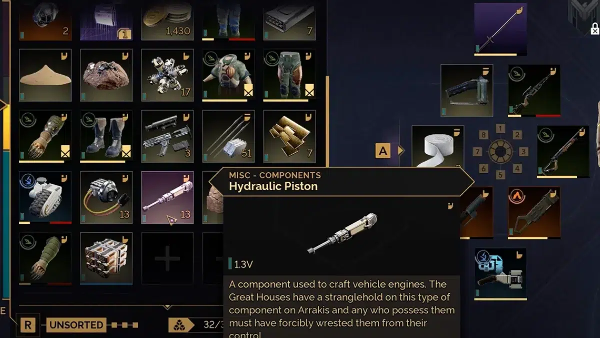 Где добыть гидравлический поршень в Dune Awakening