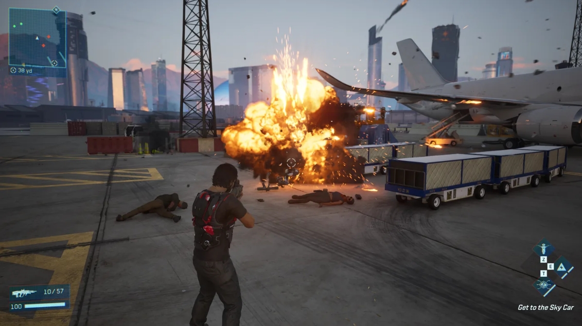 Миссии включают гонки по городу на земле и в воздухе