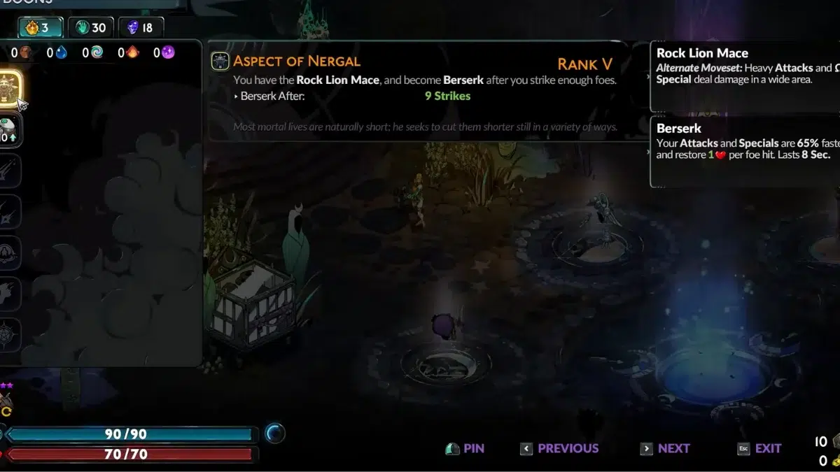 Как разблокировать скрытые аспекты в Hades 