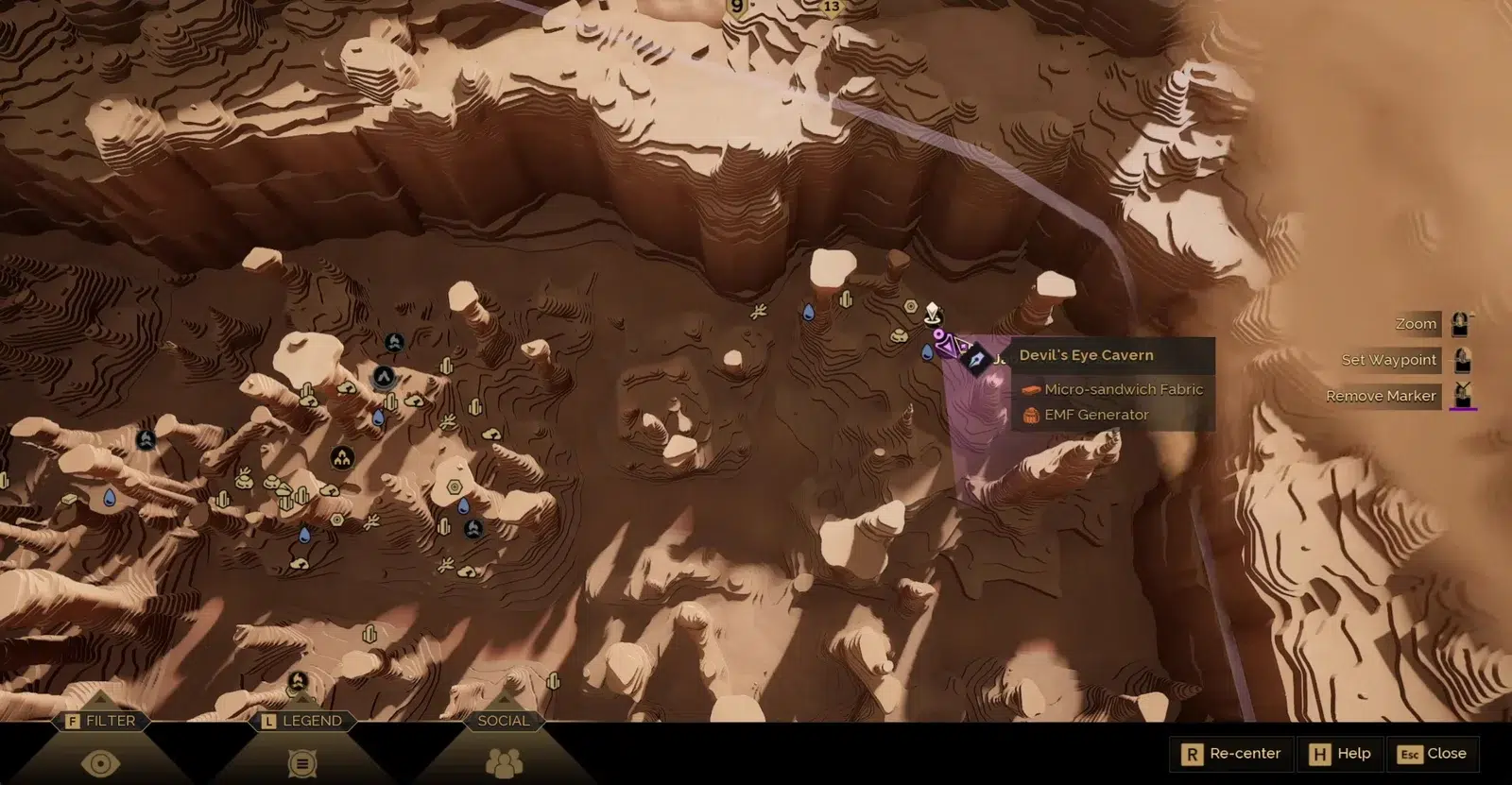 Расположение шестого испытания AQL в Dune Awakening
