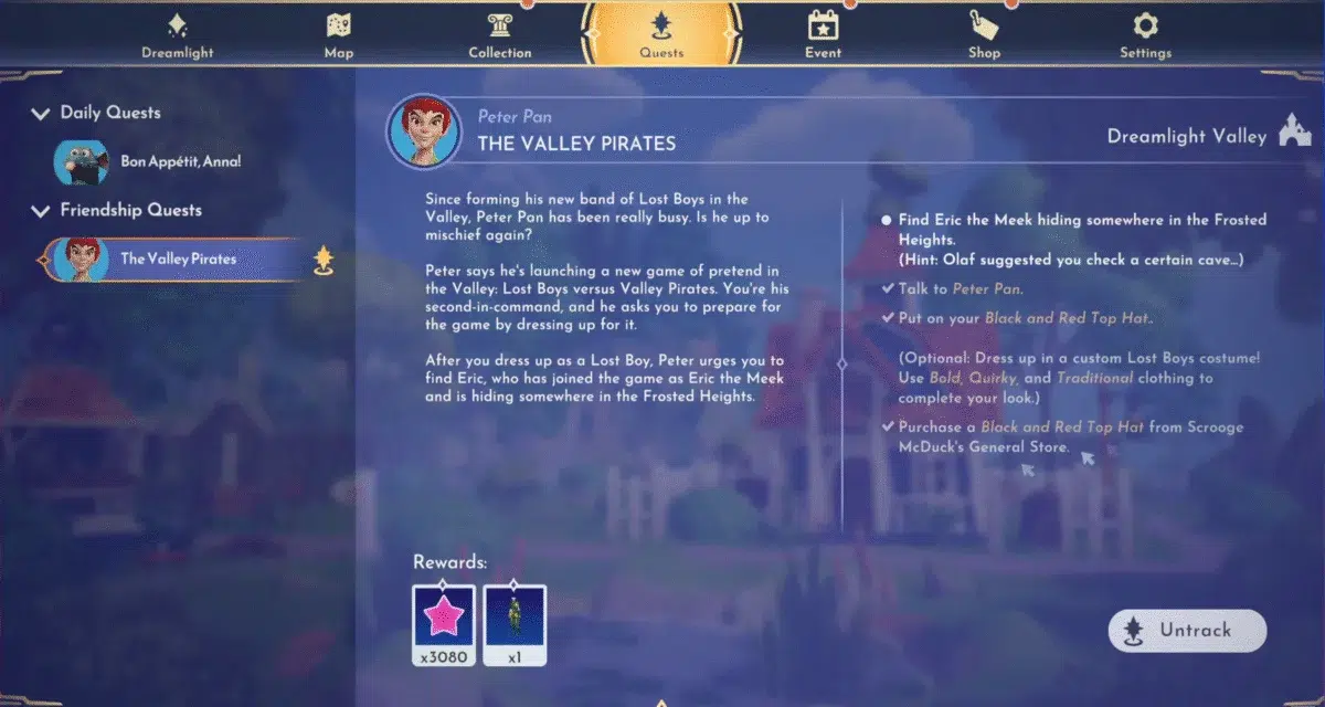 Как начать квест Пираты Долины в Disney Dreamlight Valley