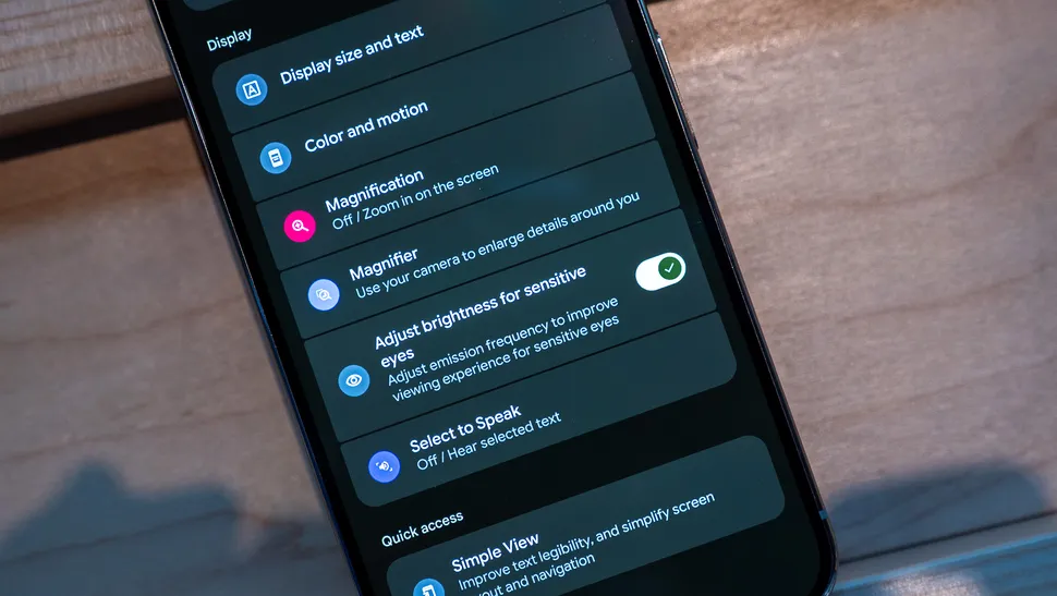 Настройка яркости для чувствительных глаз Настройка яркости для чувствительных глаз