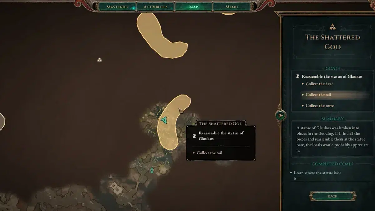 Местоположение хвоста сломанной статуи Местоположение хвоста сломанной статуи