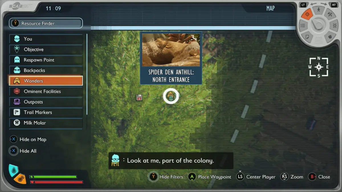 Местоположение Алого мстителя в Grounded Местоположение Алого мстителя в Grounded