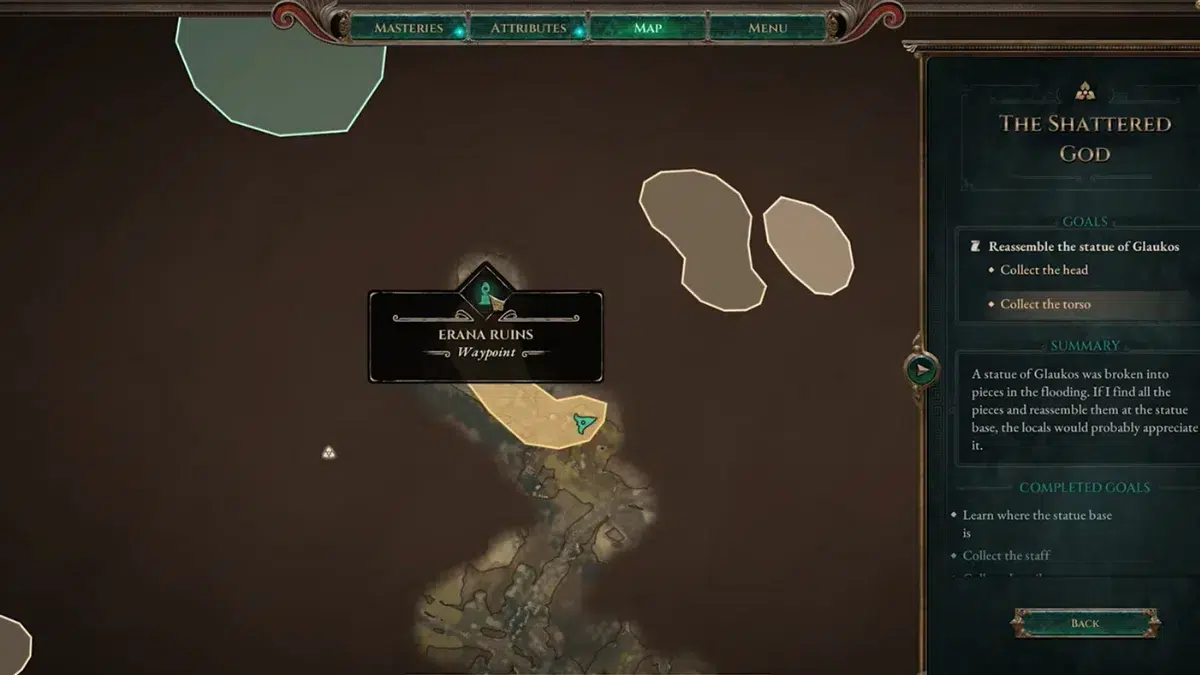 Местоположение торса сломанной статуи Местоположение торса сломанной статуи