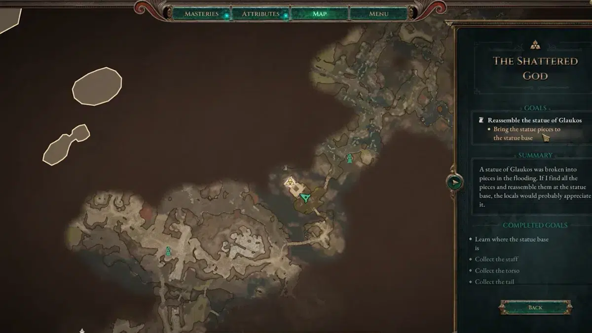 Местоположение основания статуи Глаукоса Местоположение основания статуи Глаукоса