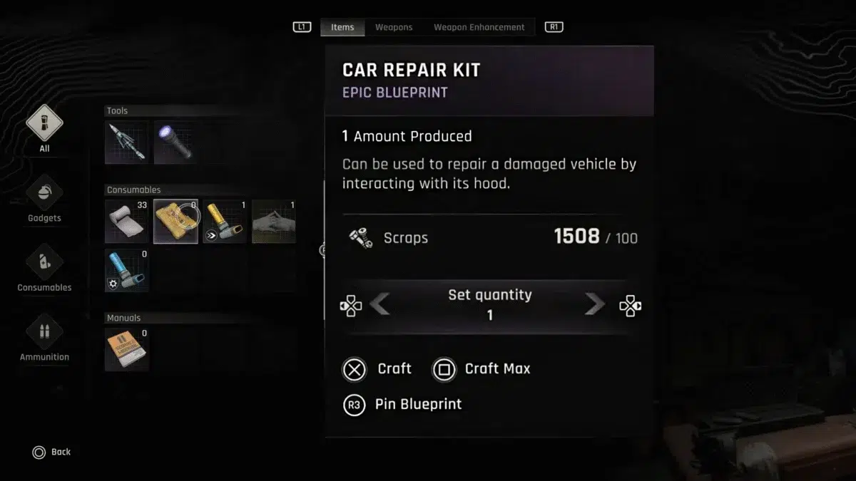 Где взять набор для ремонта автомобиля в Dying Light The Beast