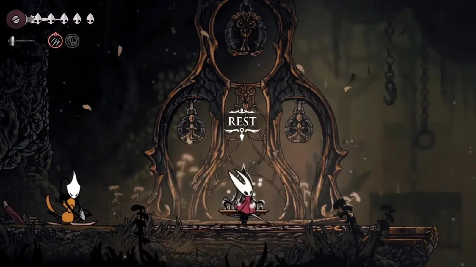 Hollow Knight Silksong Как починить скамью на Дороге Грешников