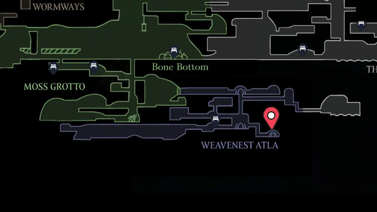 Местоположение Евы в Hollow Knight Silksong