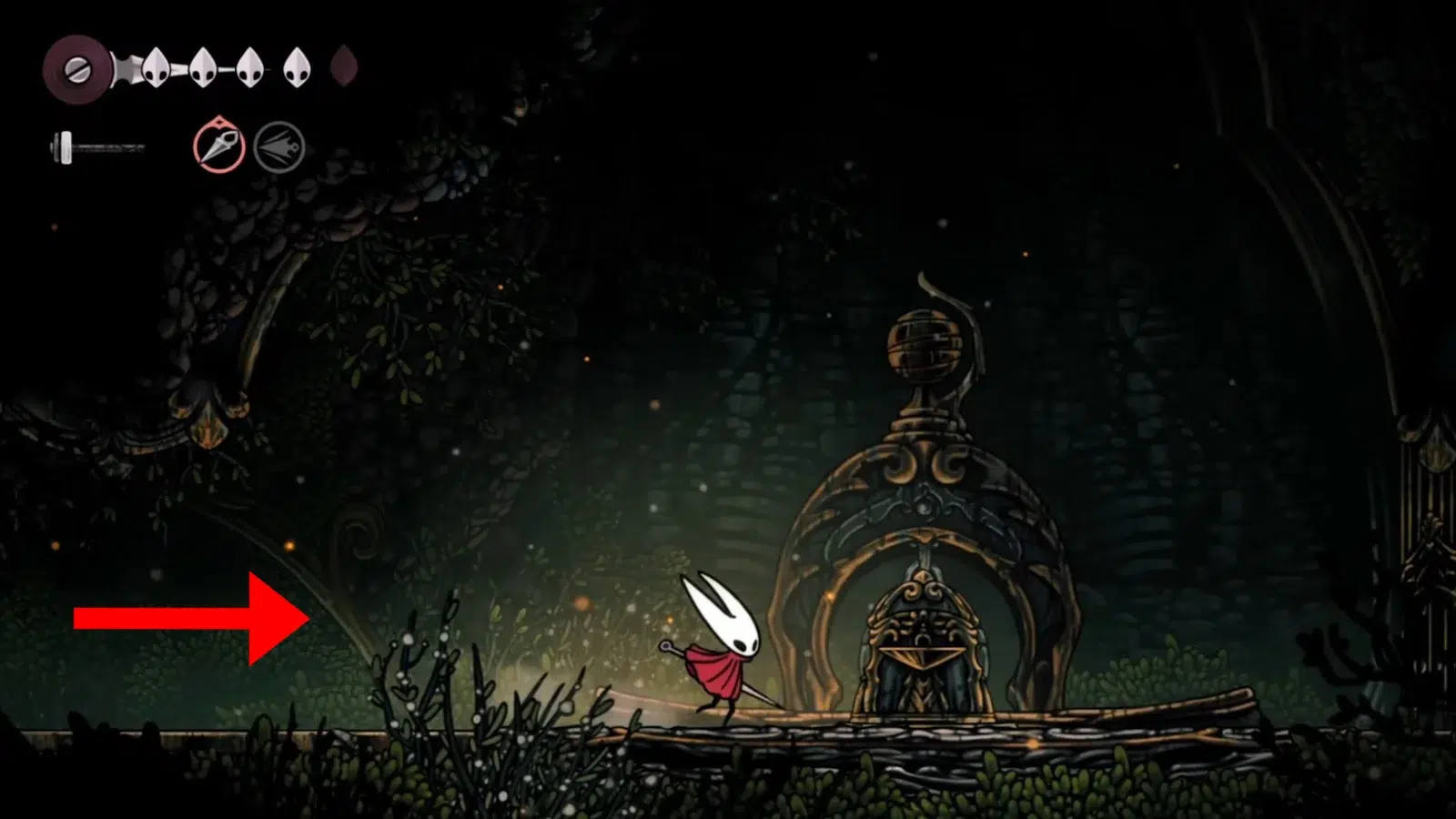 От иконки скамейки идите вправо чтобы добраться до третьей скамейки в Глубоких Доках