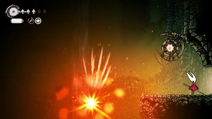 Ударьте по оранжевому камню в центре земли