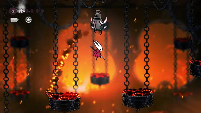 Пройдите горячие угли за Осколком катушки