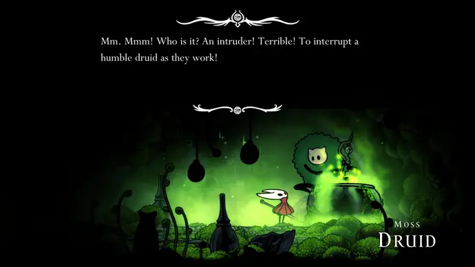 Отдохните на скамье и подойдите к Моховому друиду