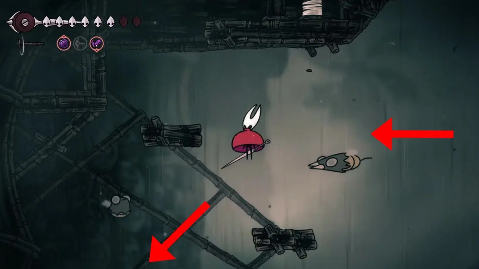 Платформы в Мрачной Топи в Hollow Knight: Silksong