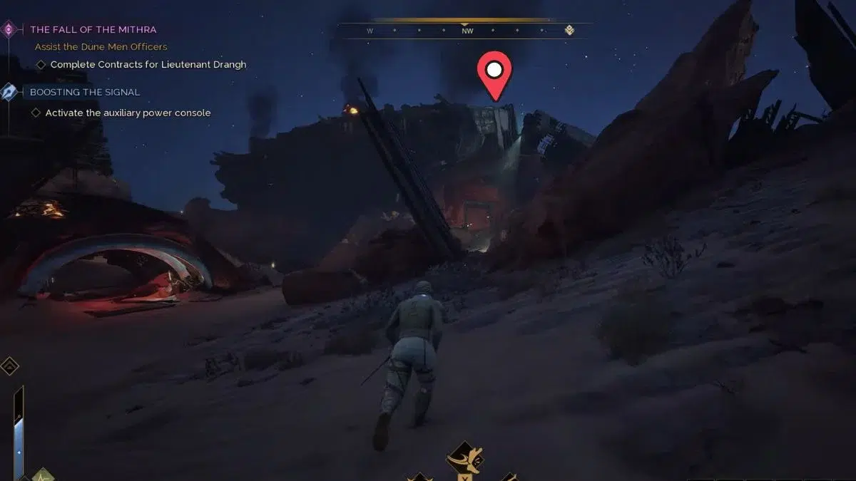 Местоположение вспомогательной консоли питания