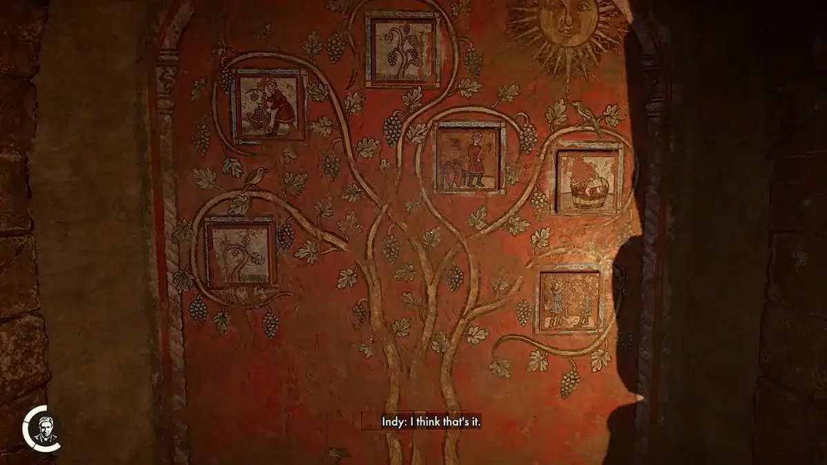 Слева от стола на ящиках находится ещё одна картина под названием Сбор