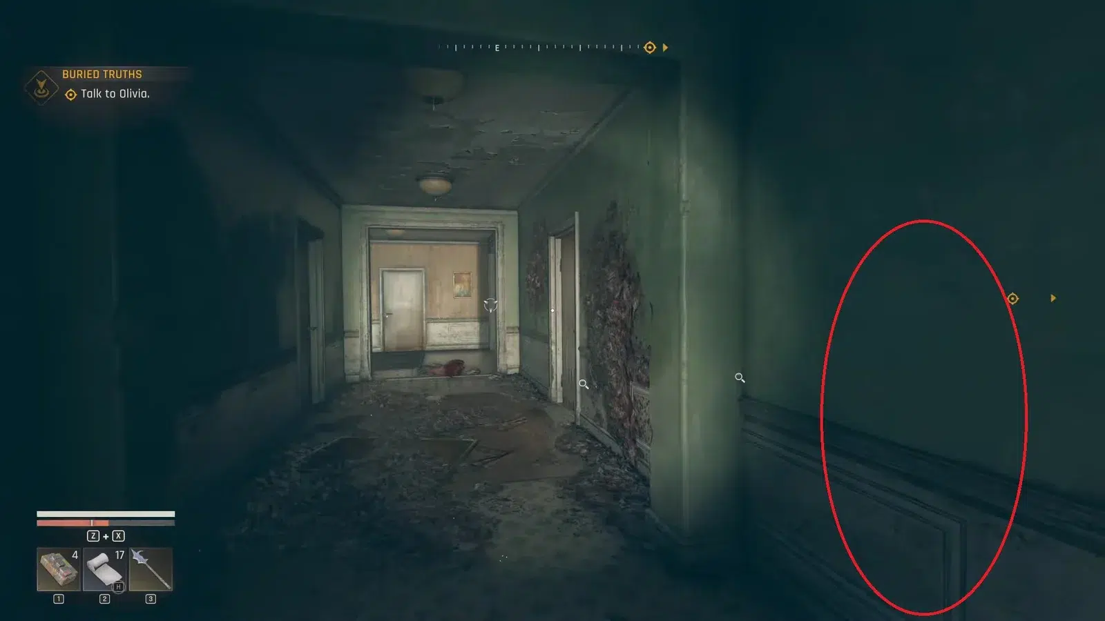 Встаньте точно в месте указанном на изображении выше