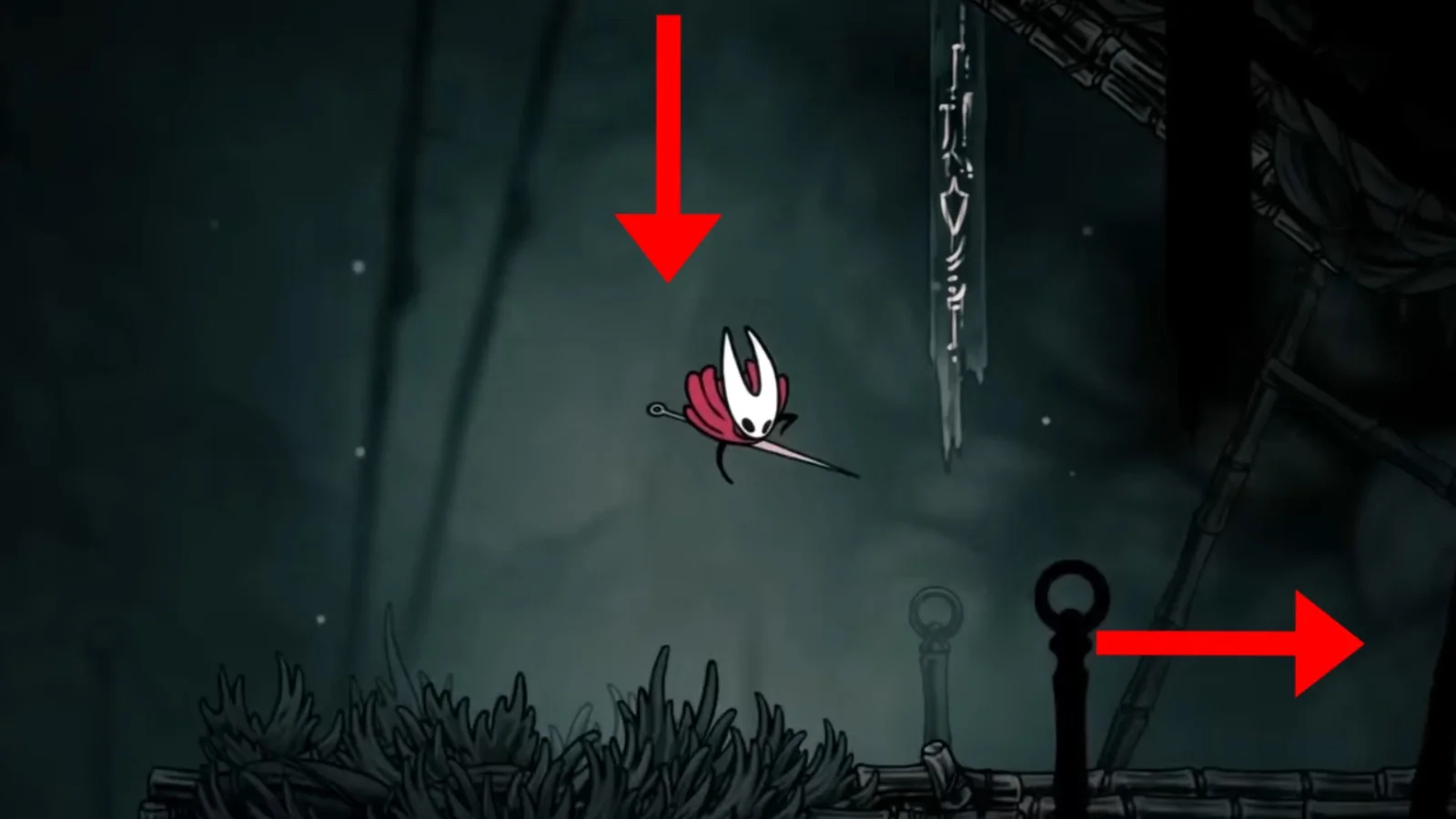 Спуститесь ниже и продолжайте двигаться вправо