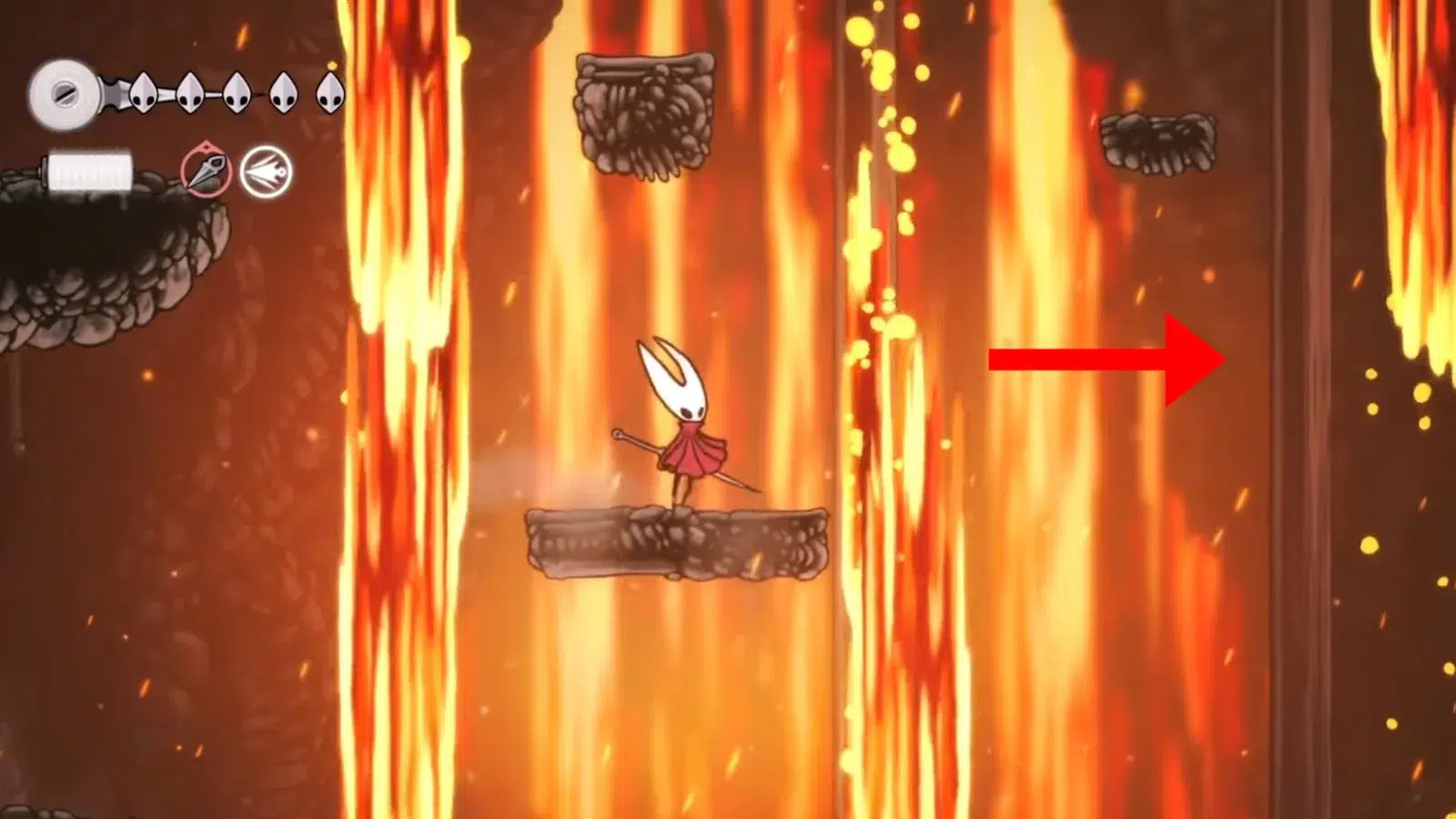 После покупки идите влево за Шакрой через область с лавовым водопадом