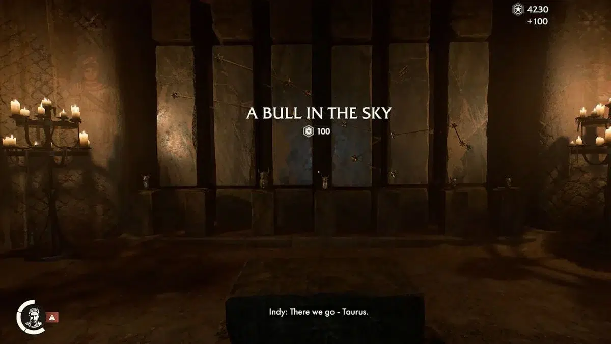 Теперь вам нужно расставить статуи быков по весу на нажимные плиты перед колоннами