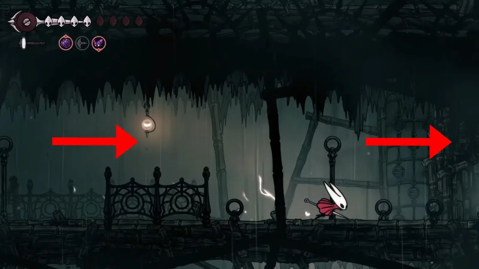 Коридор с врагом в Hollow Knight: Silksong