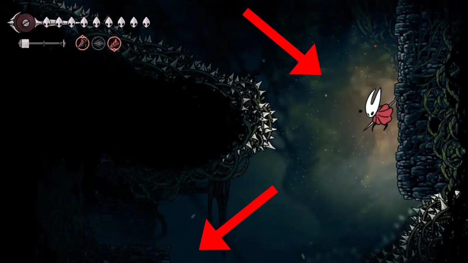 Пройдите через проём внизу и вы увидите множество шипов | TrashExpertru Область с шипами в Больших Вратах