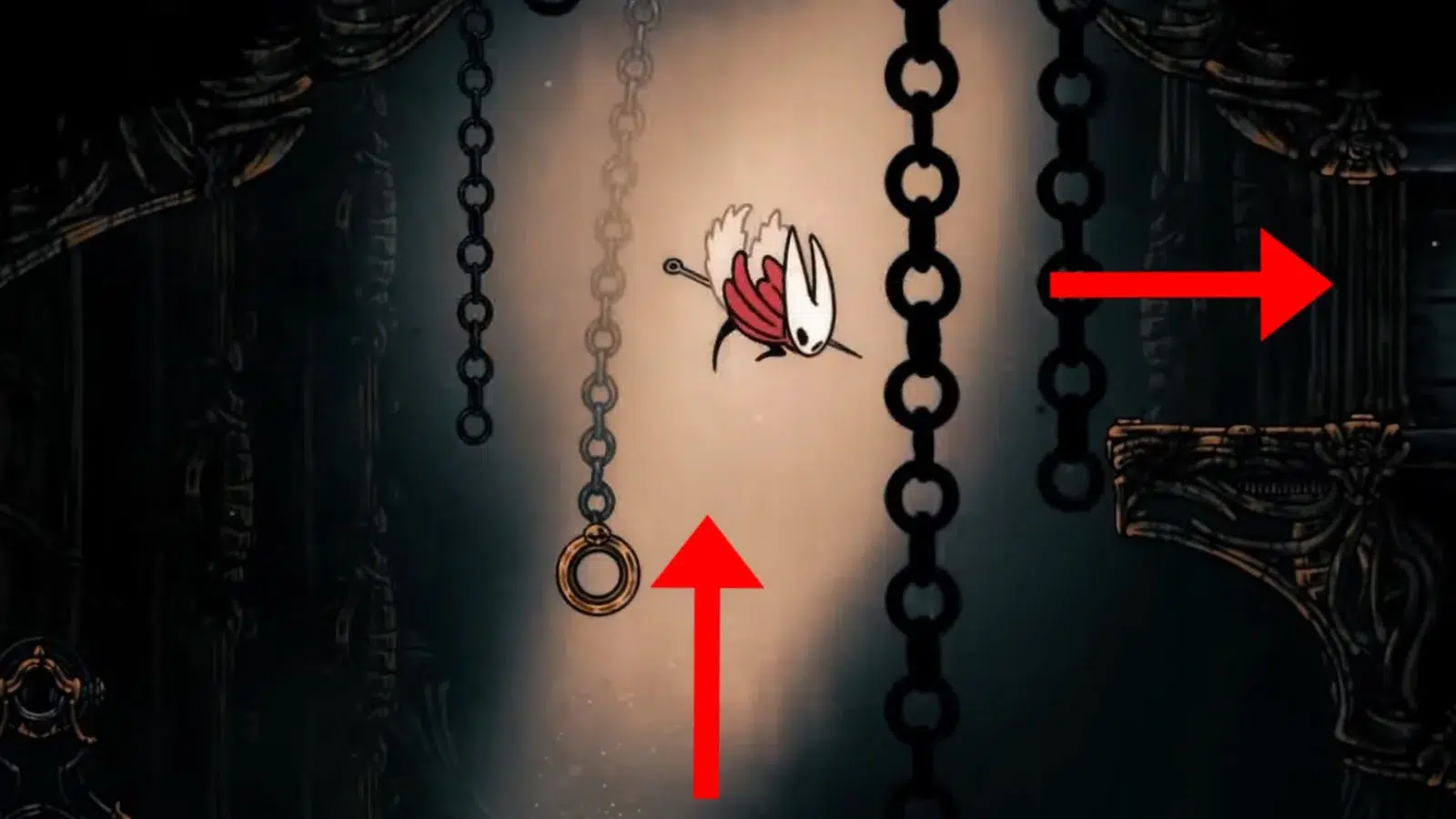 Заберитесь по цепям на платформу Заберитесь по цепям на платформу