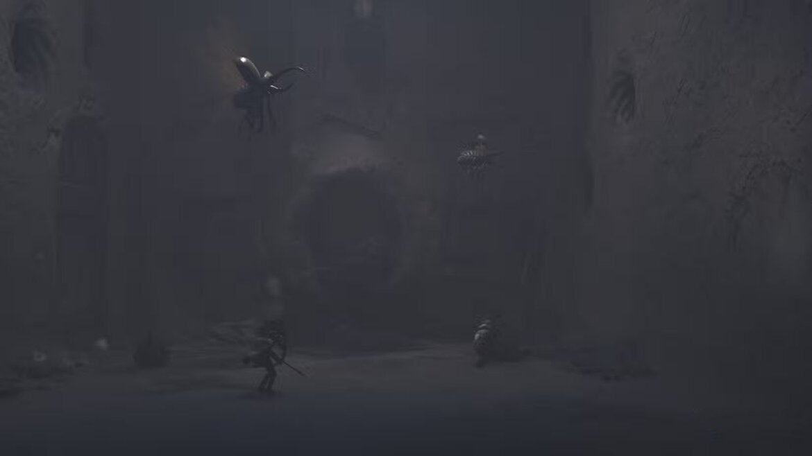 Алон разбивает жука в Little Nightmares III
