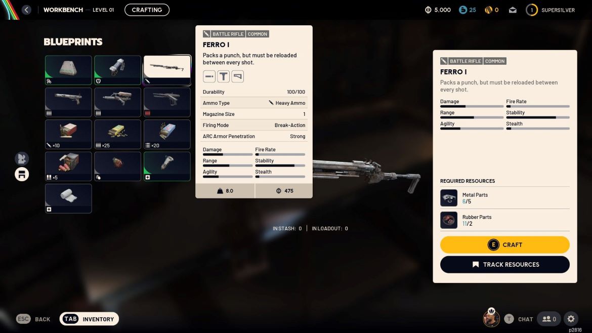 Создавайте оружие на верстаке в мастерской