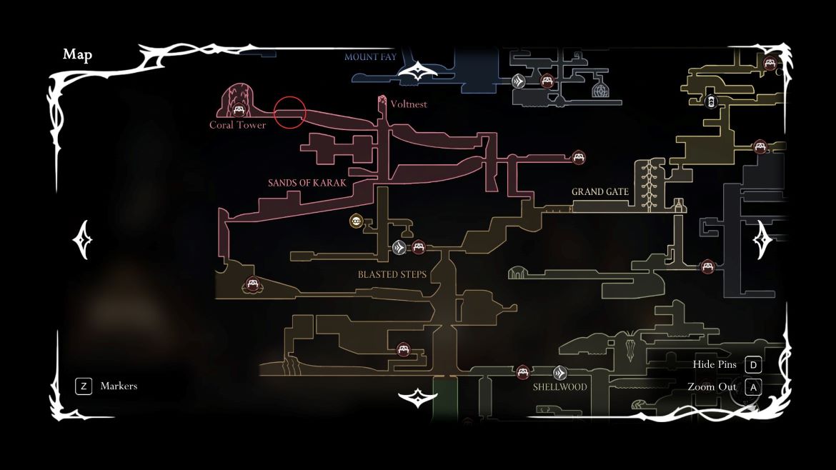 Местоположение босса Разъярённая Ракушка в Hollow Knight Silksong