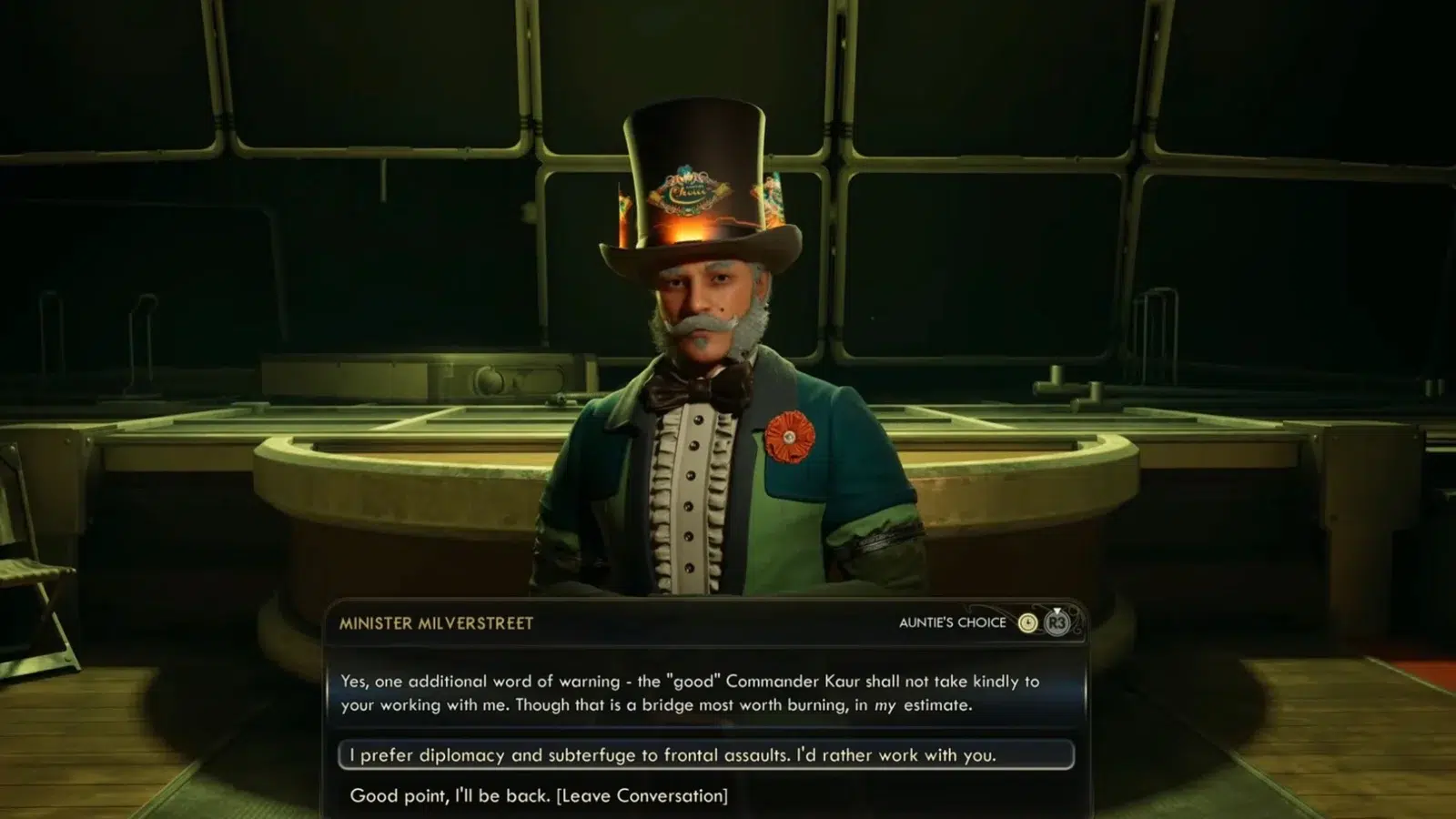 Министр Милверстрит в The Outer Worlds  Министр Милверстрит в The Outer Worlds