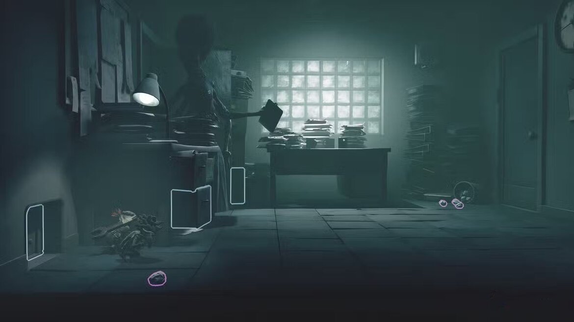 Алон и Лоу прячутся от Надзирательницы в Little Nightmares III