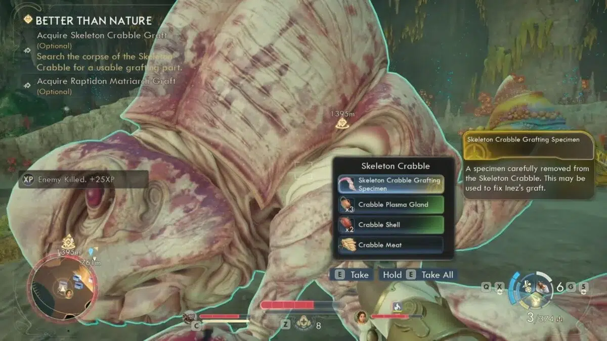 Получение трансплантата клешни краббла в The Outer Worlds 