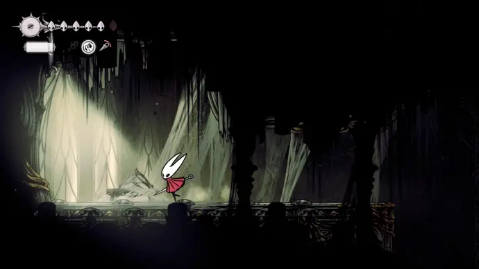 Скриншот пути через Выпускной орган в Hollow Knight Silksong