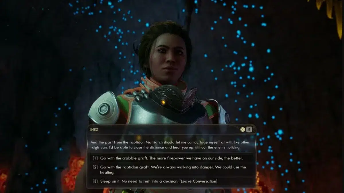 Выбор между клешнёй краббла и плавником раптидона для Инез