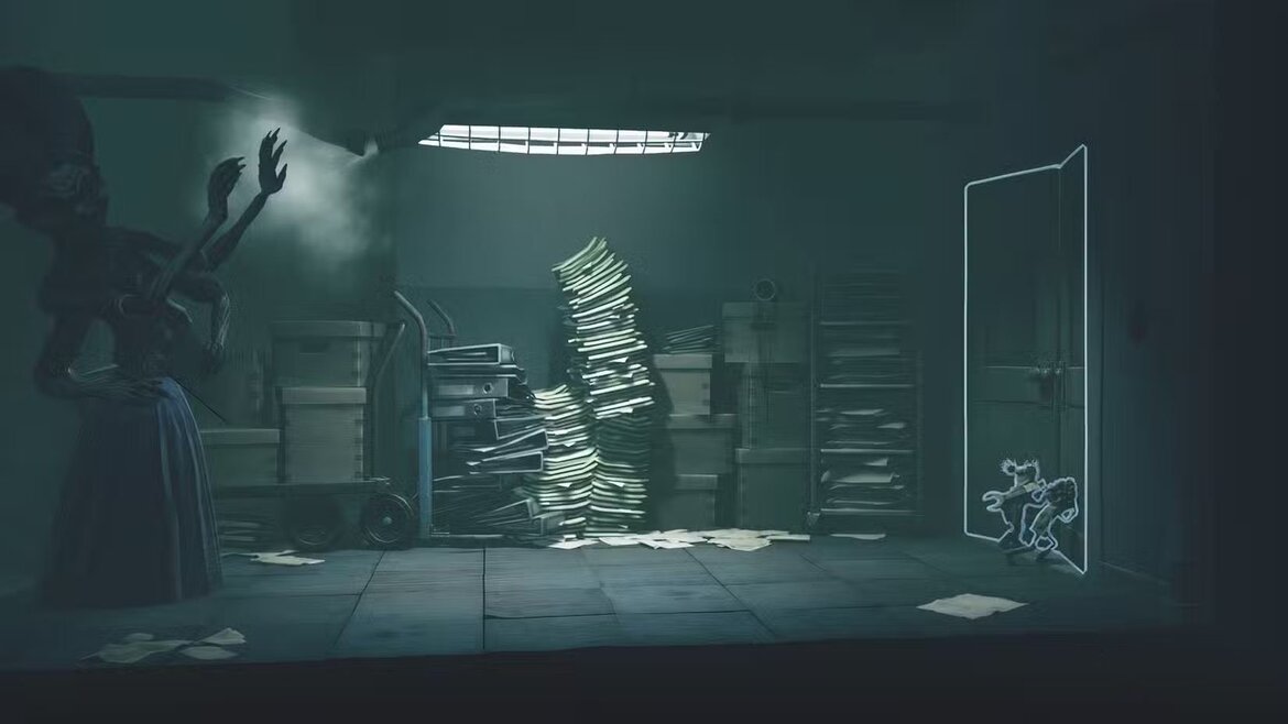 Лоу и Алон убегают от Надзирательницы в Little Nightmares III