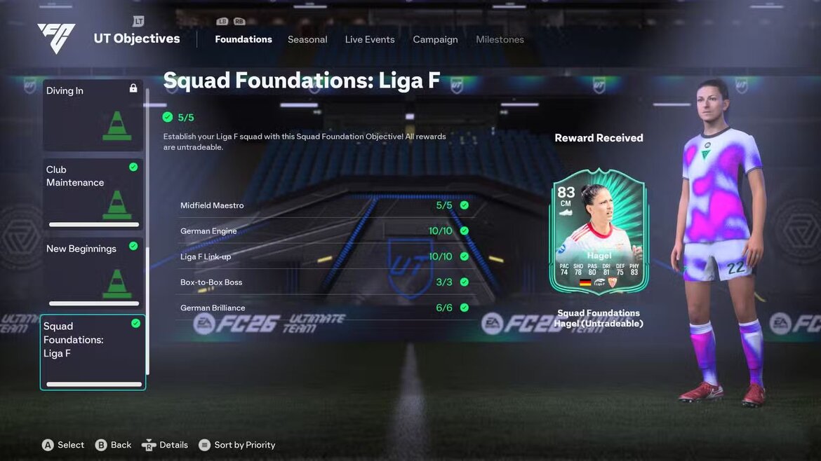 Цели Squad Foundations в EA Sports FC 26