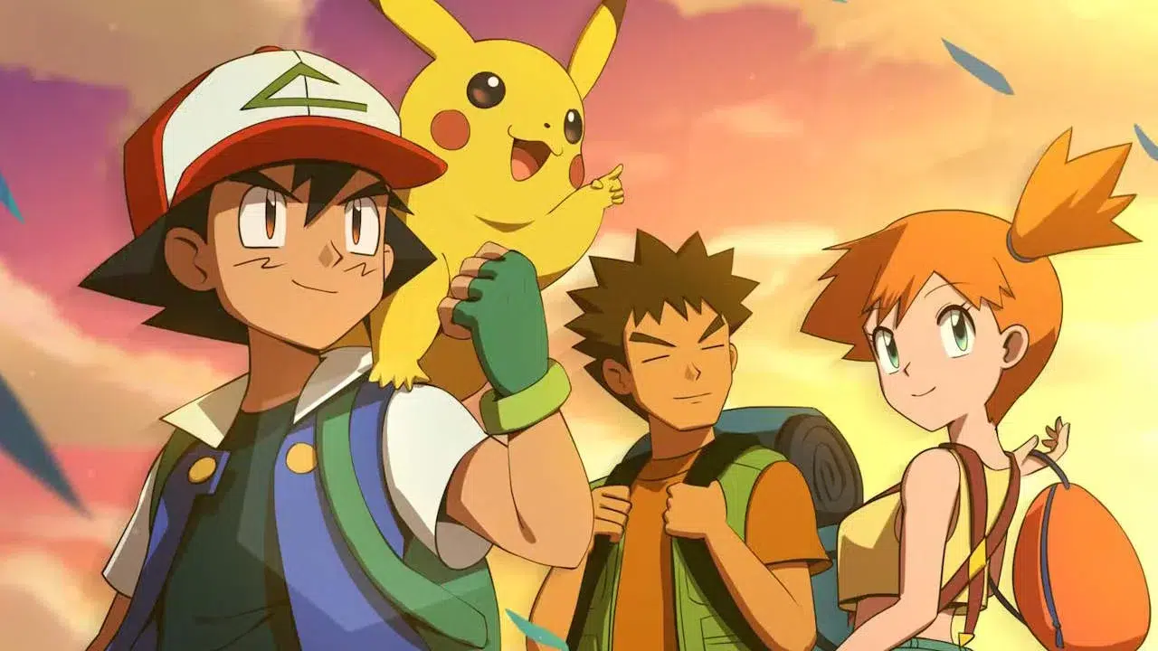 Изображение Pokémon с Эшем Пикачу Броком и Мистти Изображение Pokémon с Эшем Пикачу Броком и Мистти