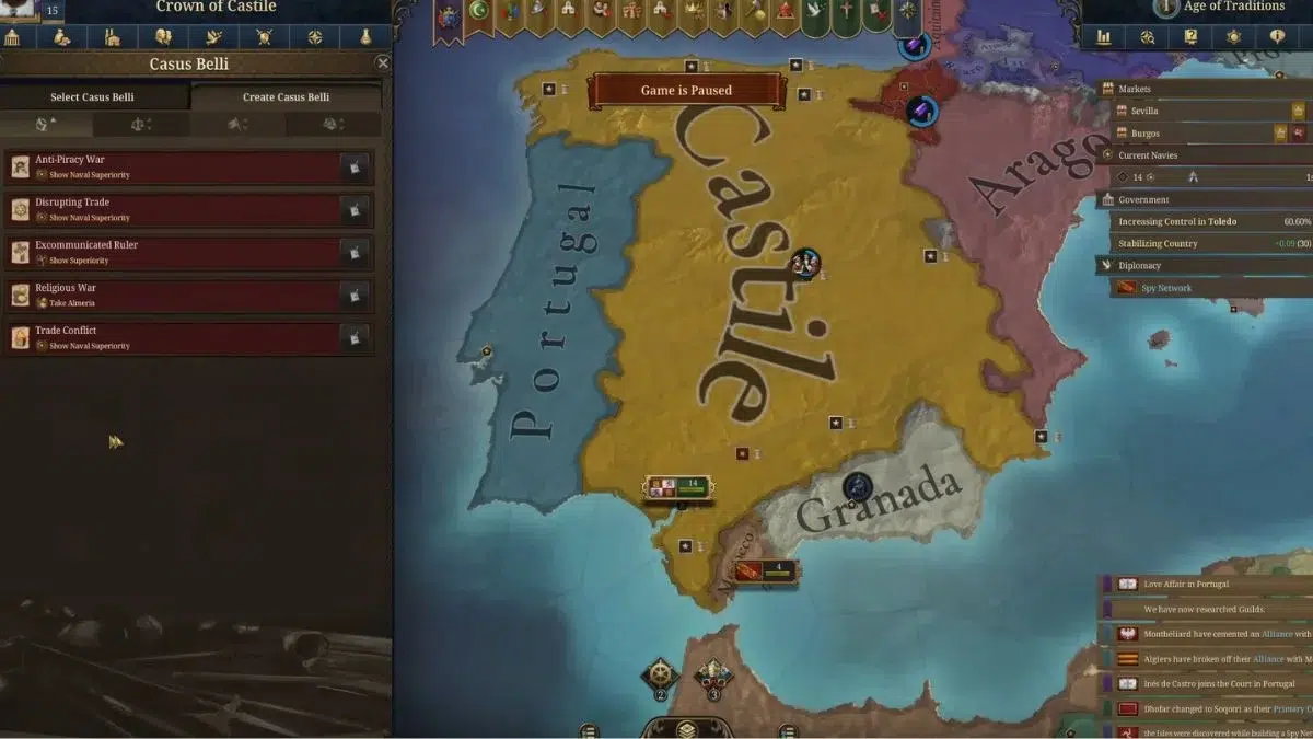 Как получить Casus Belli в Europa Universalis V