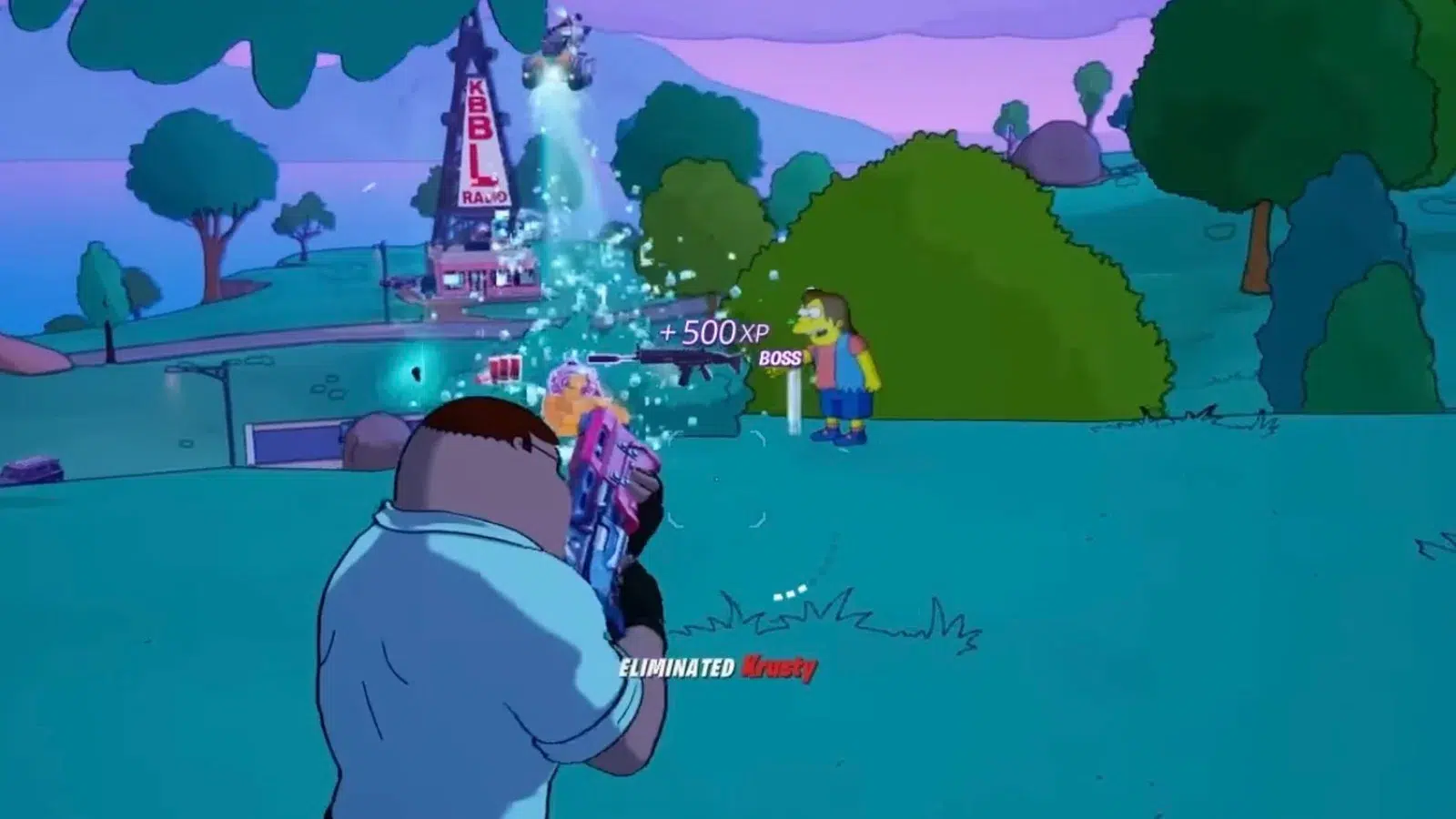 Нельсон с эмодзи Haw-Haw после босса