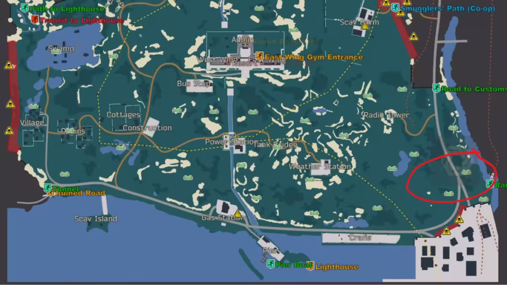 Войдите на Берег и двигайтесь к Порту