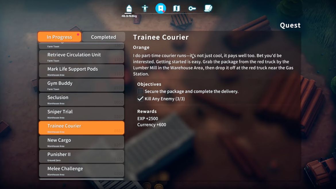 Журнал квеста Курьер стажёр в Escape From Duckov