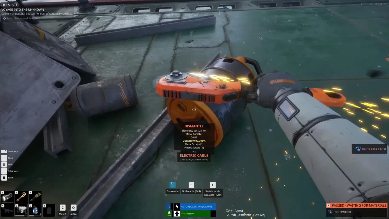 Применяйте инструмент демонтажа в The Last Caretaker Применяйте инструмент демонтажа в The Last Caretaker